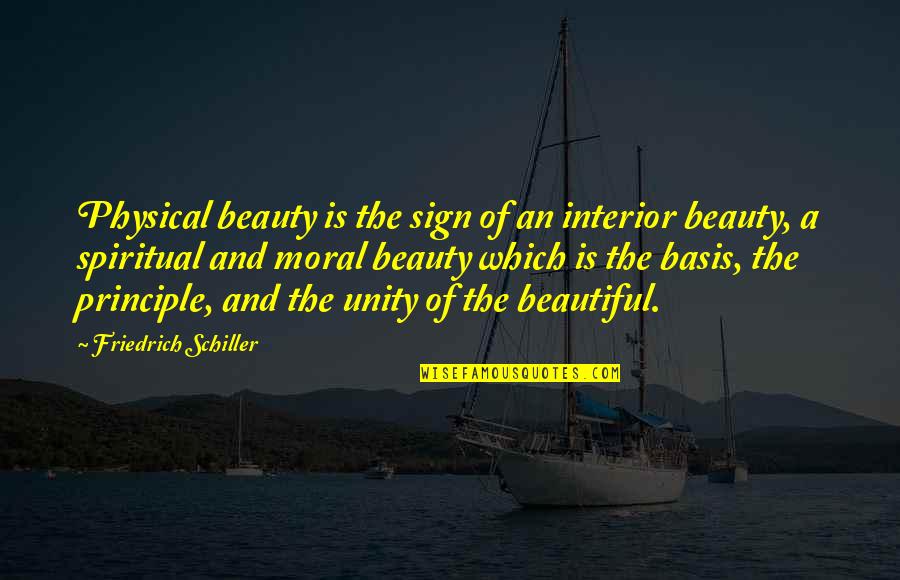 Beautiful Moral Quotes By Friedrich Schiller: Physical beauty is the sign of an interior