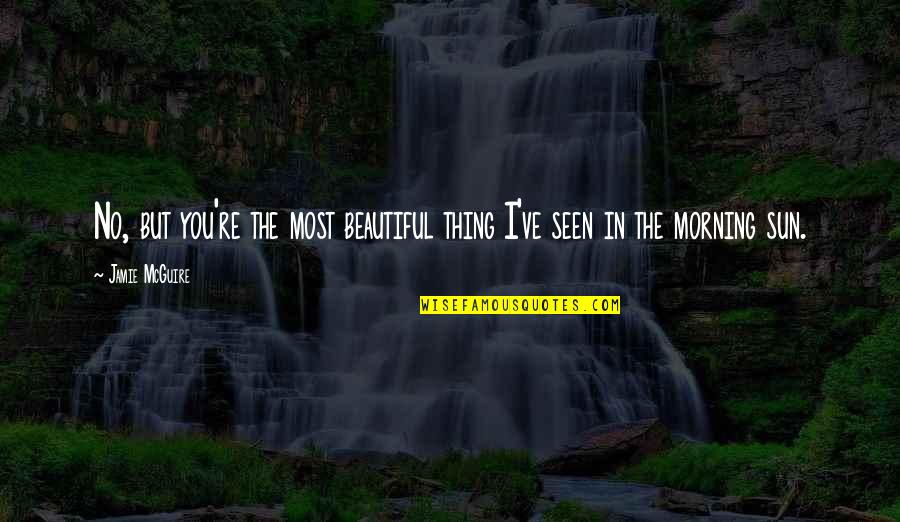 Beautiful Morning Quotes By Jamie McGuire: No, but you're the most beautiful thing I've
