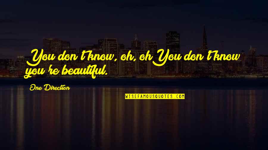 Beautiful One Direction Quotes By One Direction: You don't know, oh, ohYou don't know you're