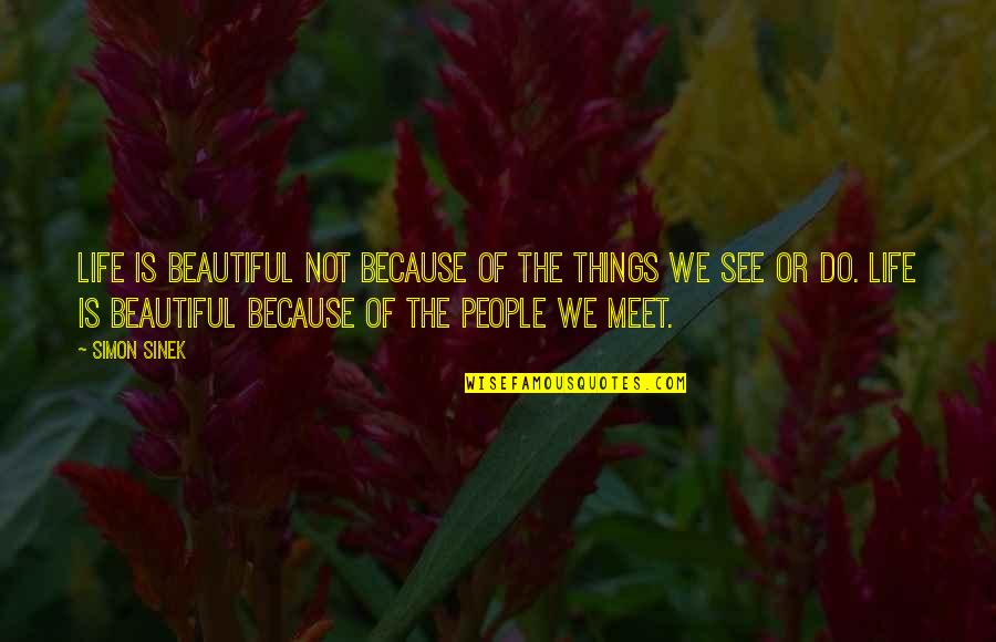 Beautiful Or Not Quotes By Simon Sinek: Life is beautiful not because of the things