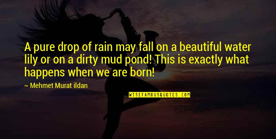 Beautiful Rain Quotes By Mehmet Murat Ildan: A pure drop of rain may fall on