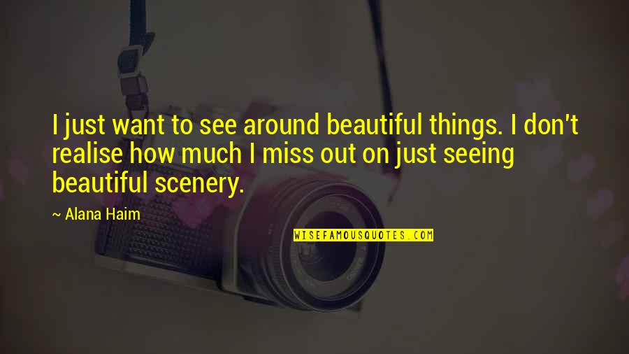 Beautiful Scenery And Quotes By Alana Haim: I just want to see around beautiful things.