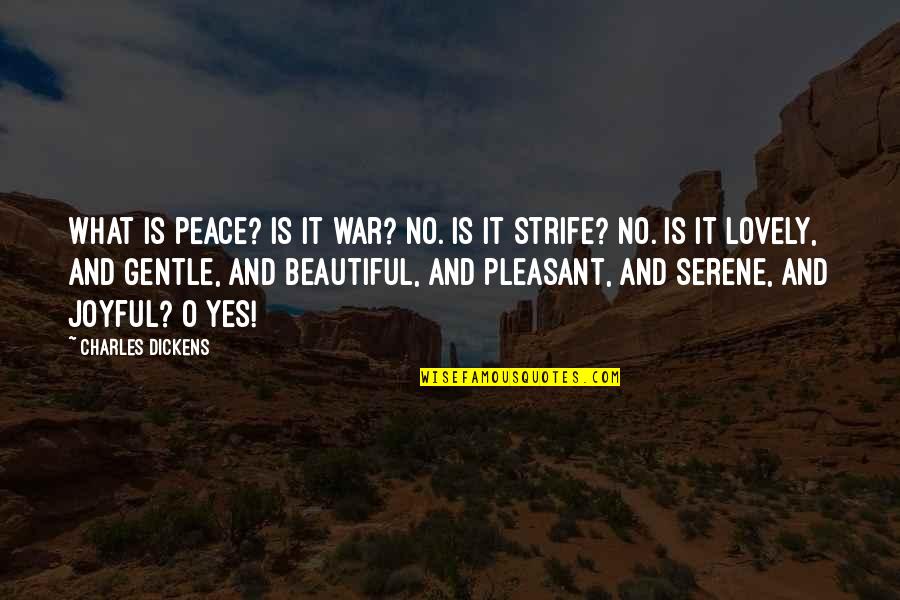 Beautiful Serene Quotes By Charles Dickens: What is peace? Is it war? No. Is