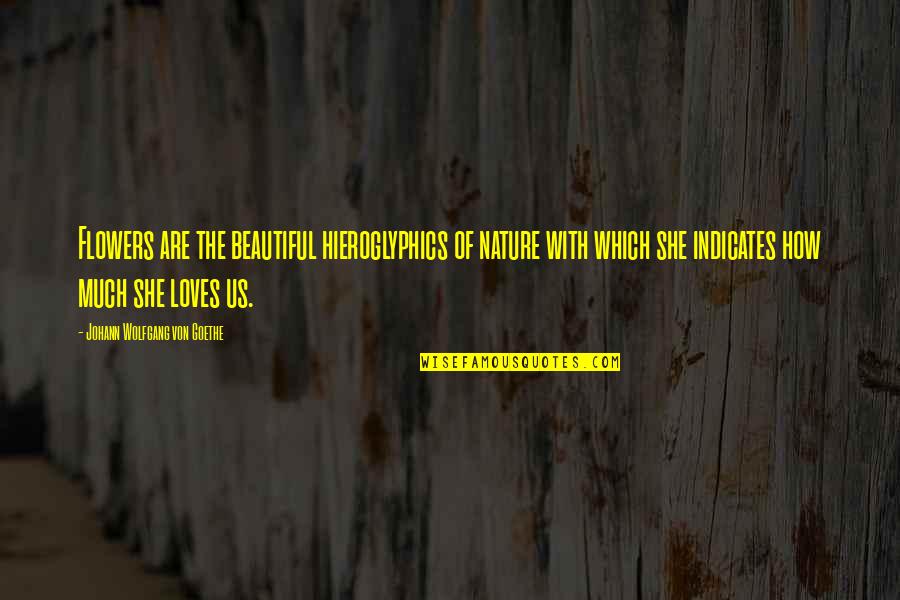 Beautiful She Quotes By Johann Wolfgang Von Goethe: Flowers are the beautiful hieroglyphics of nature with