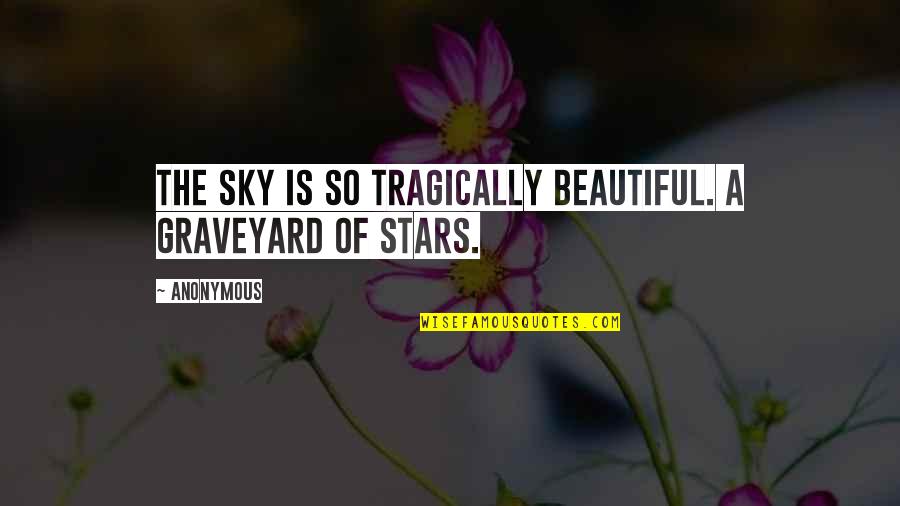 Beautiful Sky Quotes By Anonymous: The sky is so tragically beautiful. A graveyard