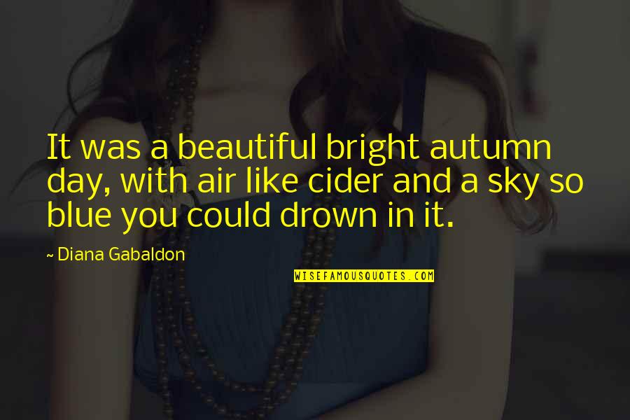 Beautiful Sky Quotes By Diana Gabaldon: It was a beautiful bright autumn day, with