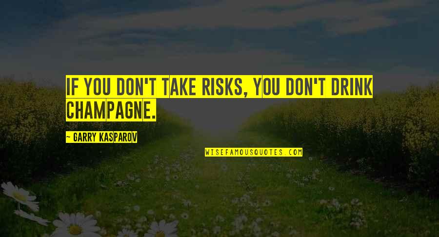 Beautiful Snapshot Quotes By Garry Kasparov: If you don't take risks, you don't drink