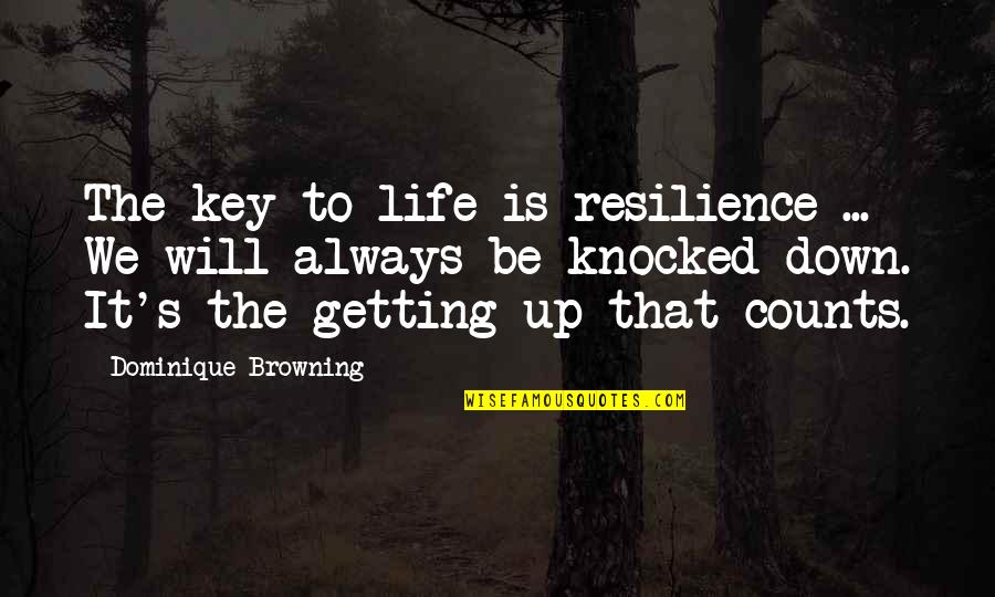 Beautiful Span Quotes By Dominique Browning: The key to life is resilience ... We