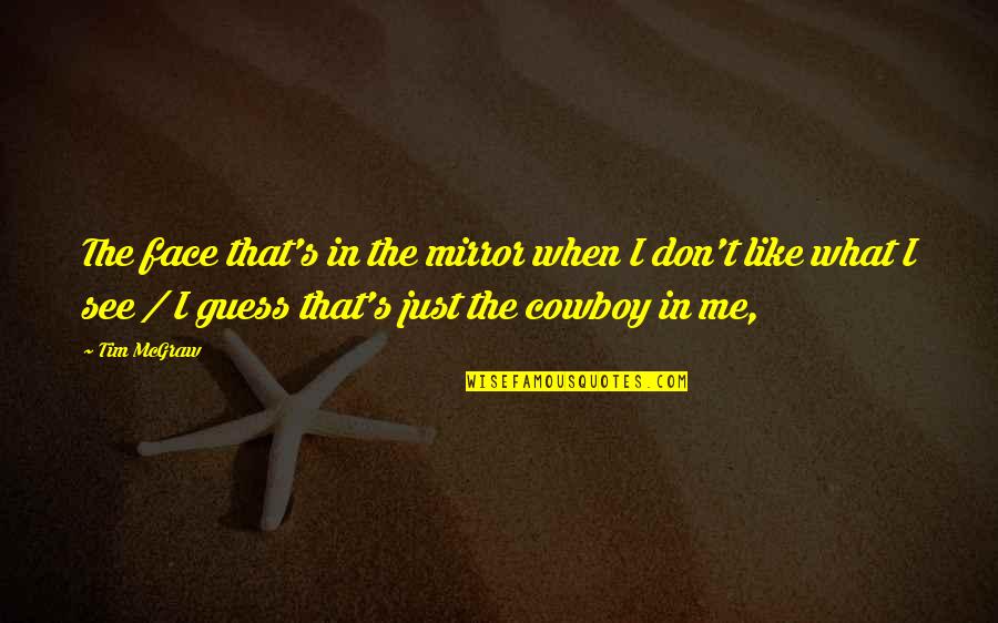 Beautiful Things Never Last Quotes By Tim McGraw: The face that's in the mirror when I Beautiful Things Never Last Quotes By Tim McGraw: The face that's in the mirror when I
