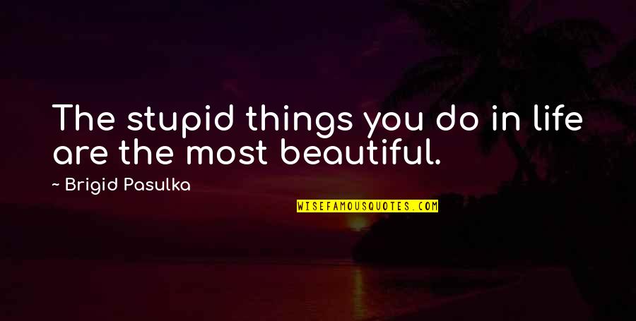 Beautiful Things Quotes By Brigid Pasulka: The stupid things you do in life are