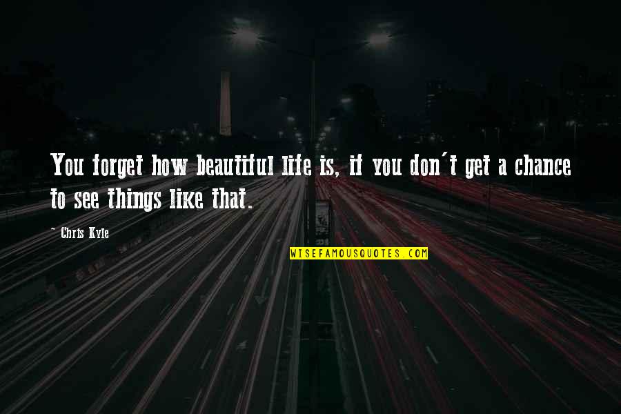 Beautiful Things Quotes By Chris Kyle: You forget how beautiful life is, if you