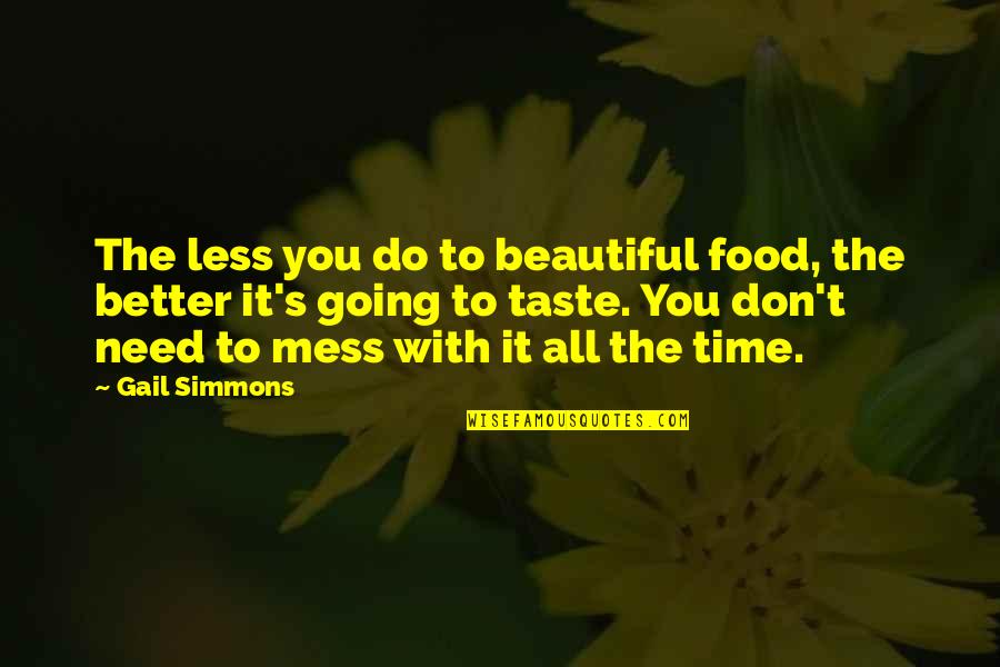 Beautiful Time Quotes By Gail Simmons: The less you do to beautiful food, the Beautiful Time Quotes By Gail Simmons: The less you do to beautiful food, the
