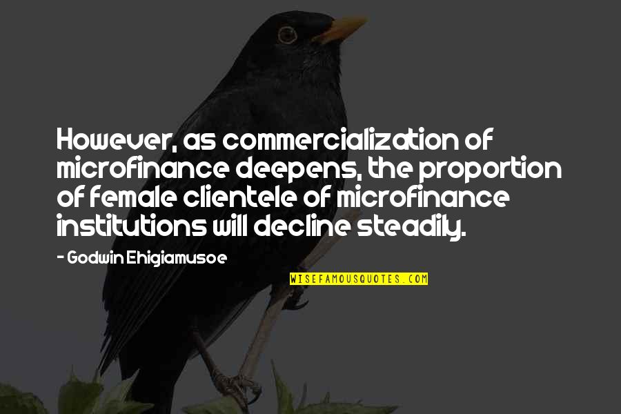 Beautiful Vegetation Quotes By Godwin Ehigiamusoe: However, as commercialization of microfinance deepens, the proportion Beautiful Vegetation Quotes By Godwin Ehigiamusoe: However, as commercialization of microfinance deepens, the proportion