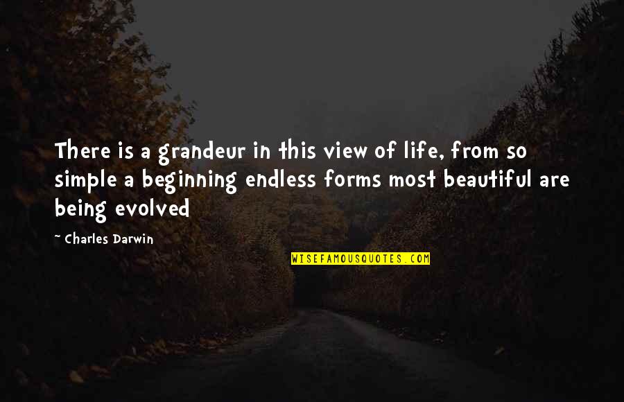 Beautiful View Quotes By Charles Darwin: There is a grandeur in this view of