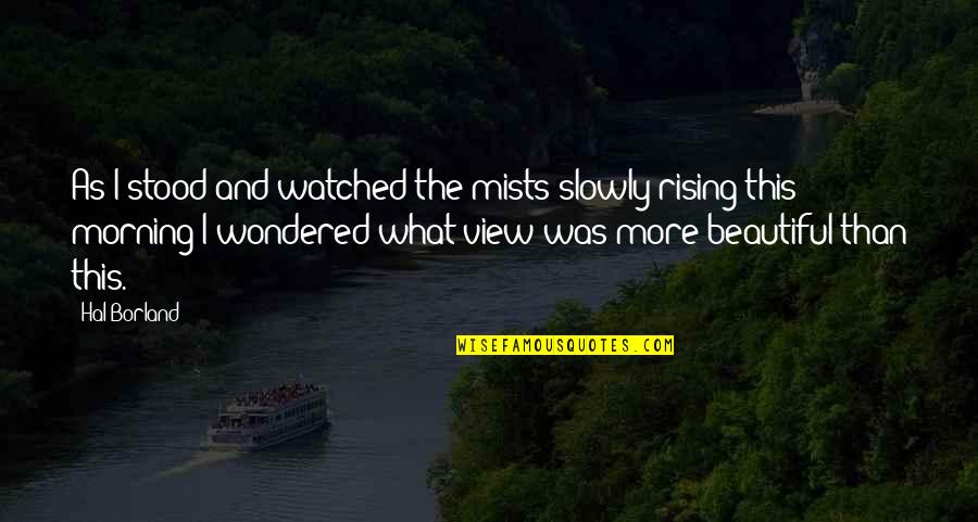 Beautiful View Quotes By Hal Borland: As I stood and watched the mists slowly