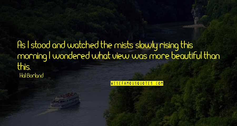 Beautiful Views Quotes By Hal Borland: As I stood and watched the mists slowly