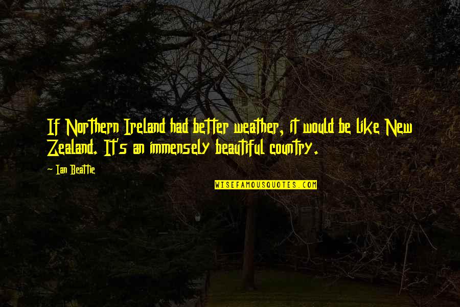 Beautiful Weather Quotes By Ian Beattie: If Northern Ireland had better weather, it would