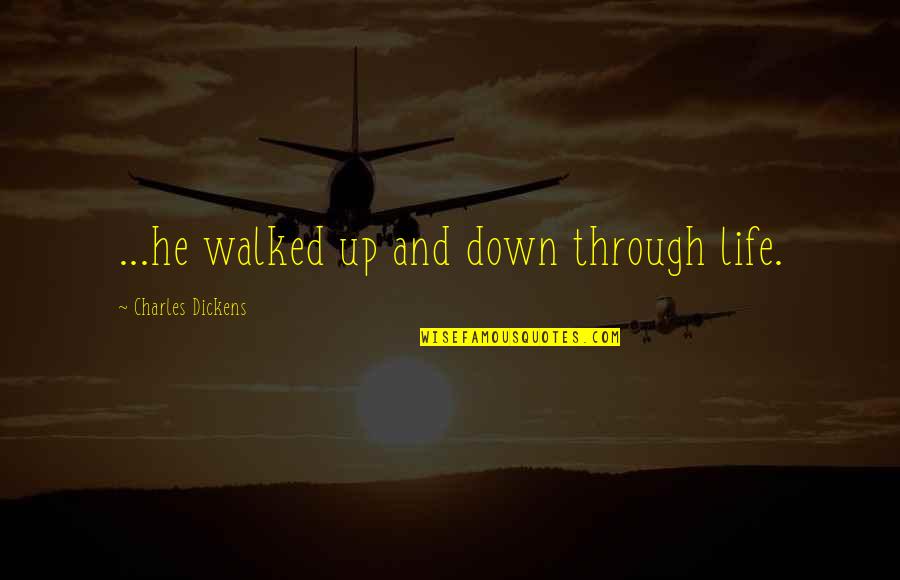 Beautiful Words For Life Quotes By Charles Dickens: ...he walked up and down through life.