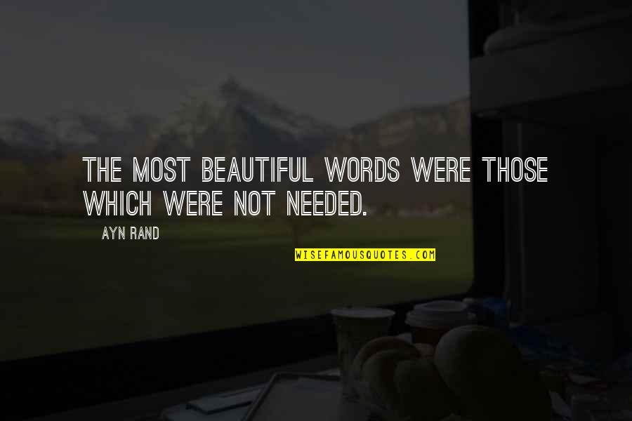 Beautiful Words Quotes By Ayn Rand: The most beautiful words were those which were