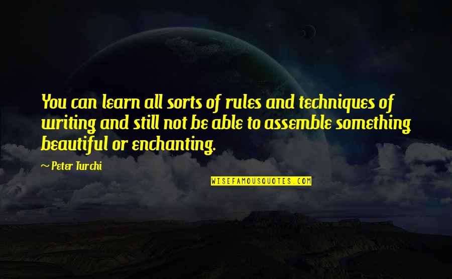 Beautiful Writing Quotes By Peter Turchi: You can learn all sorts of rules and