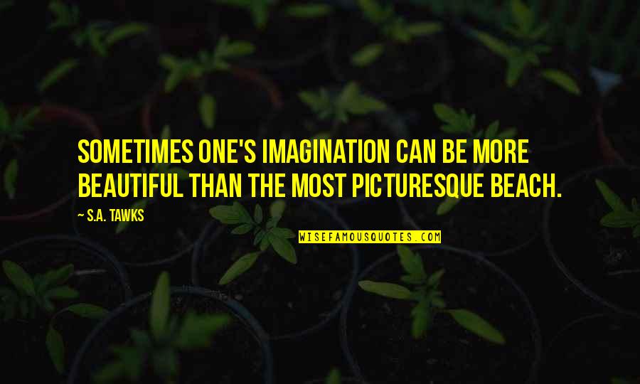 Beautiful Writing Quotes By S.A. Tawks: Sometimes one's imagination can be more beautiful than