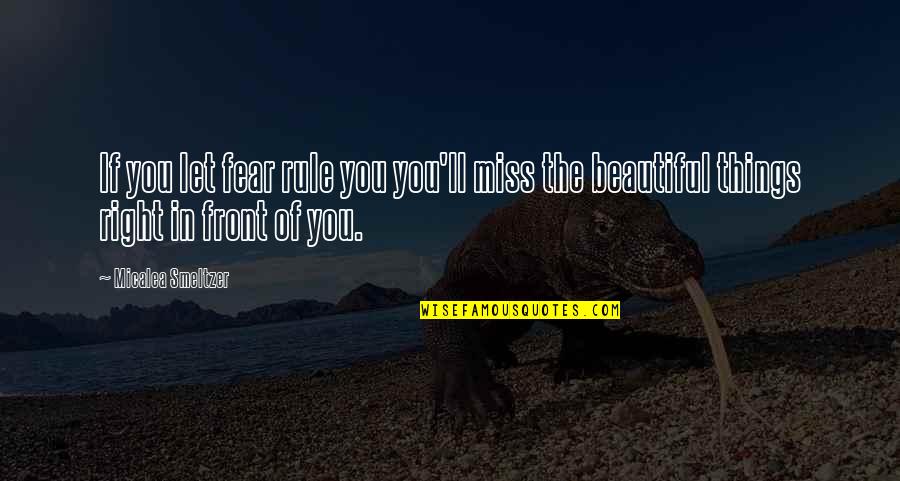 Beautifully Chaotic Quotes By Micalea Smeltzer: If you let fear rule you you'll miss