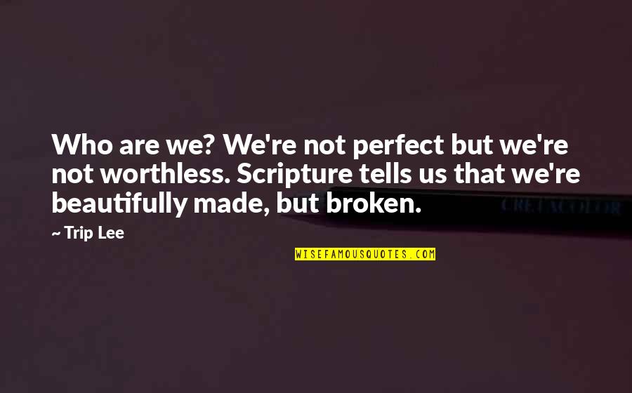 Beautifully Made Quotes By Trip Lee: Who are we? We're not perfect but we're