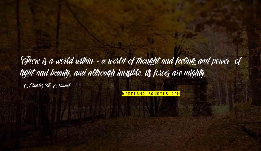 Beauty And Light Quotes By Charles F. Haanel: There is a world within - a world
