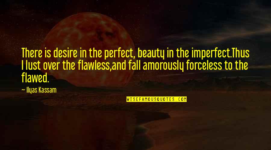 Beauty And Lust Quotes By Ilyas Kassam: There is desire in the perfect, beauty in