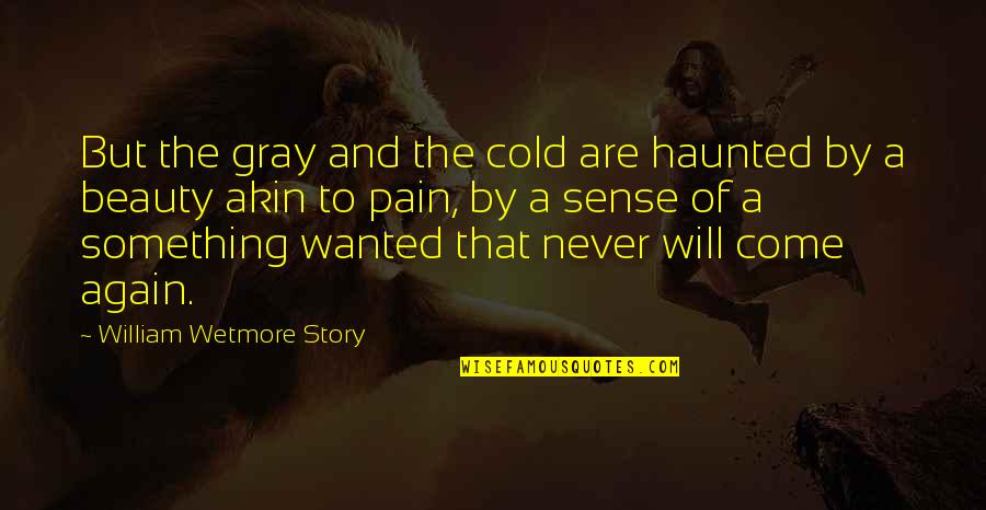 Beauty And Pain Quotes By William Wetmore Story: But the gray and the cold are haunted