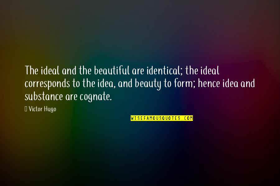 Beauty And Substance Quotes By Victor Hugo: The ideal and the beautiful are identical; the