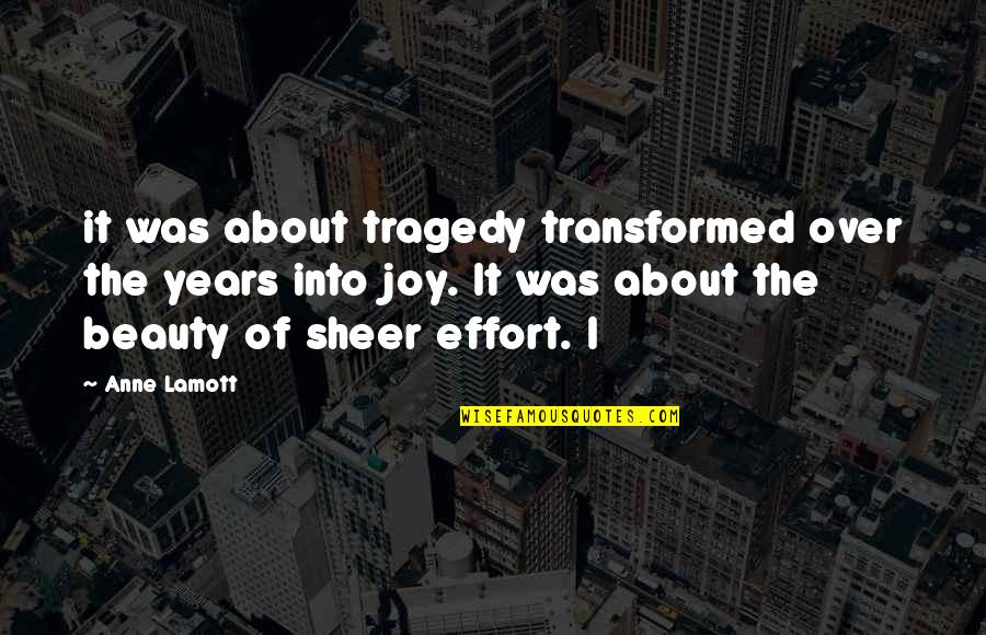 Beauty And Tragedy Quotes By Anne Lamott: it was about tragedy transformed over the years