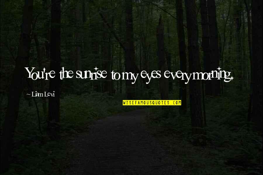 Beauty And Tragedy Quotes By Liam Levi: You're the sunrise to my eyes every morning. Beauty And Tragedy Quotes By Liam Levi: You're the sunrise to my eyes every morning.