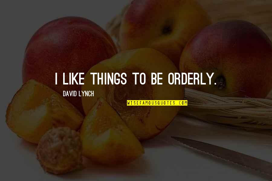 Beauty And Ugliness In Hindi Quotes By David Lynch: I like things to be orderly.