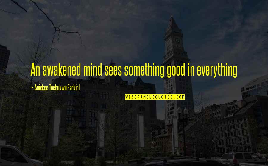 Beauty Awakened Quotes By Aniekee Tochukwu Ezekiel: An awakened mind sees something good in everything