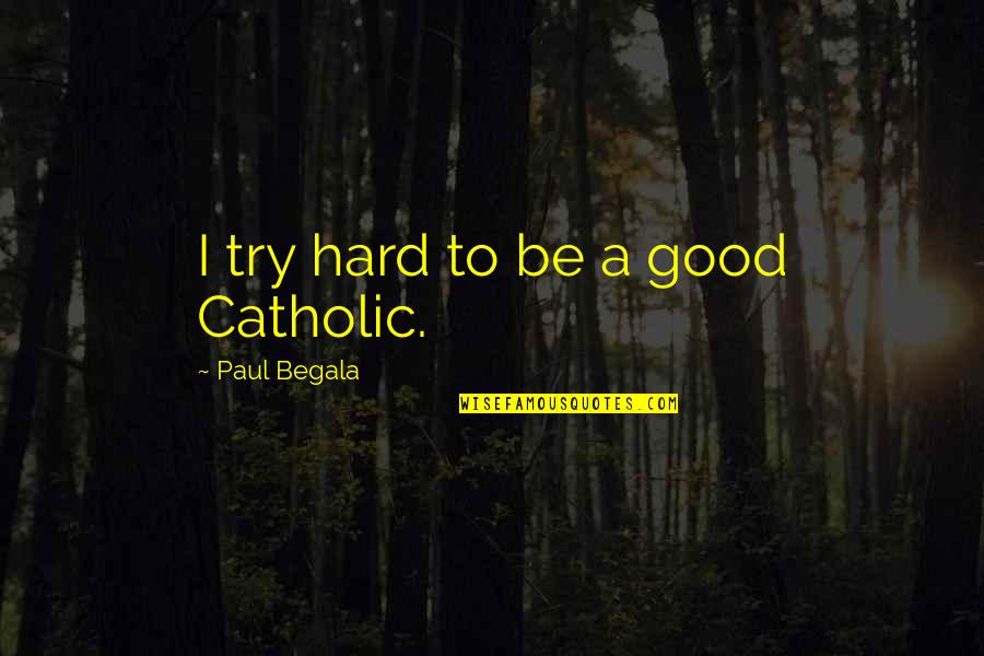 Beauty Beneath Quotes By Paul Begala: I try hard to be a good Catholic.