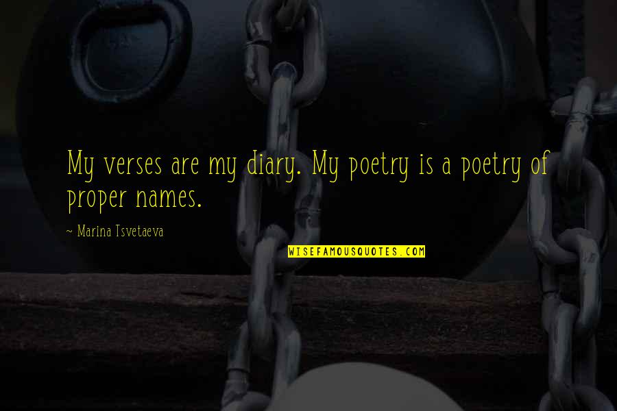 Beauty Define Quotes By Marina Tsvetaeva: My verses are my diary. My poetry is