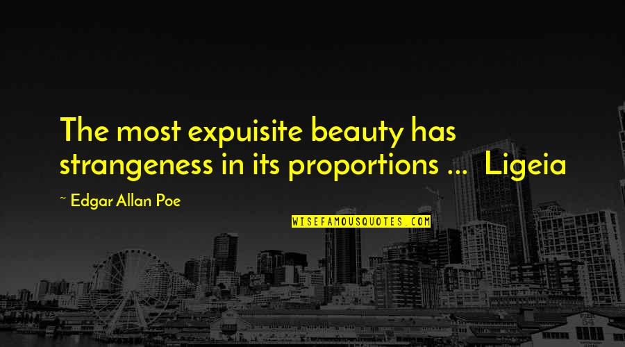 Beauty Edgar Allan Poe Quotes By Edgar Allan Poe: The most expuisite beauty has strangeness in its