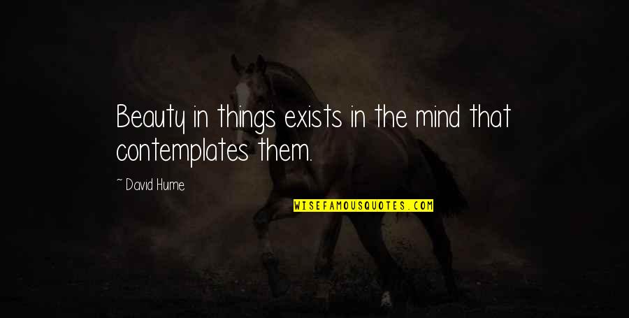 Beauty Exists Quotes By David Hume: Beauty in things exists in the mind that