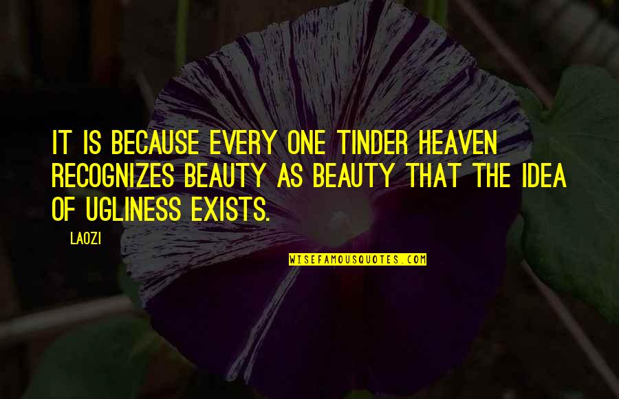 Beauty Exists Quotes By Laozi: It is because every one tinder Heaven recognizes