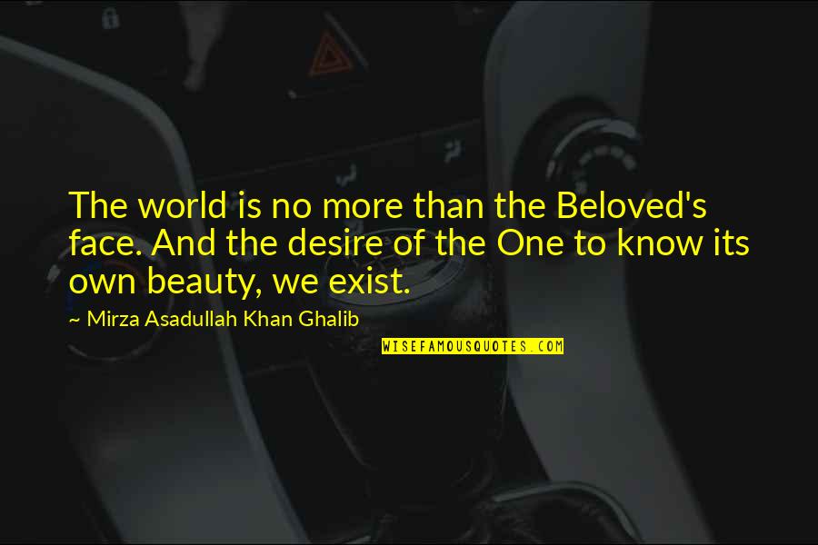 Beauty Face Quotes By Mirza Asadullah Khan Ghalib: The world is no more than the Beloved's