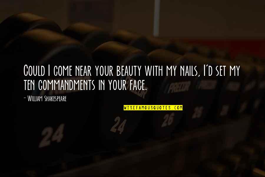 Beauty Face Quotes By William Shakespeare: Could I come near your beauty with my