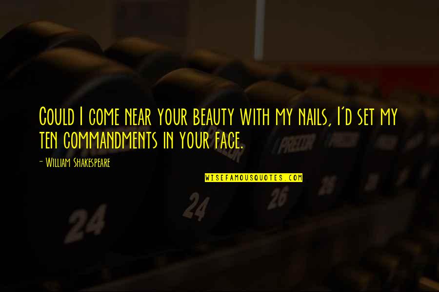 Beauty Face With Quotes By William Shakespeare: Could I come near your beauty with my