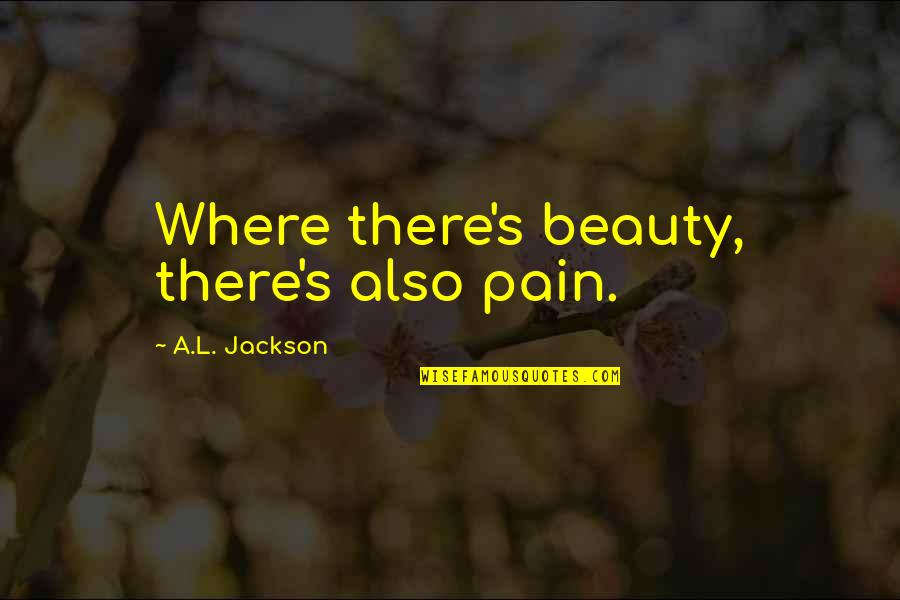Beauty From Pain Quotes By A.L. Jackson: Where there's beauty, there's also pain.