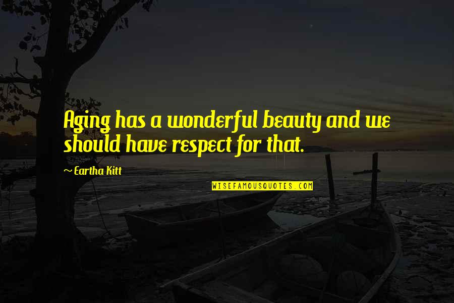 Beauty In Aging Quotes By Eartha Kitt: Aging has a wonderful beauty and we should