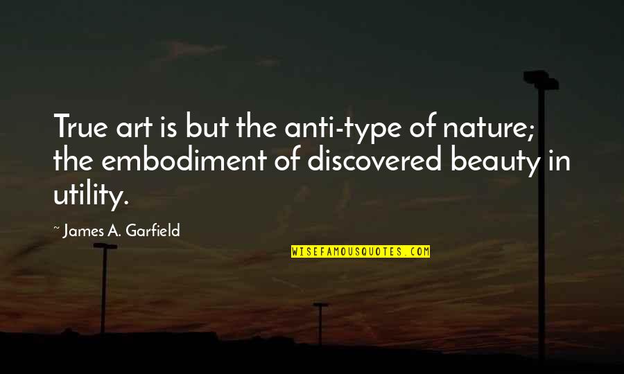Beauty In Art Quotes By James A. Garfield: True art is but the anti-type of nature;