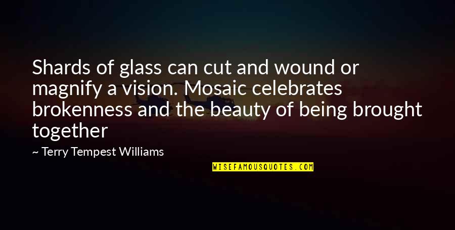 Beauty In Brokenness Quotes By Terry Tempest Williams: Shards of glass can cut and wound or