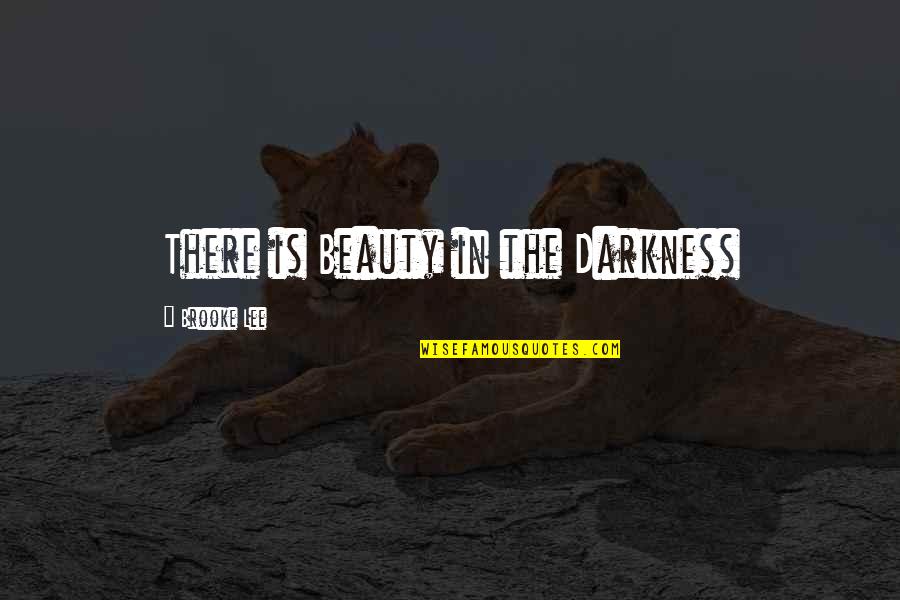 Beauty In Darkness Quotes By Brooke Lee: There is Beauty in the Darkness