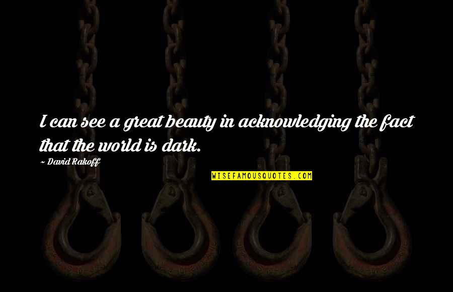 Beauty In The Dark Quotes By David Rakoff: I can see a great beauty in acknowledging