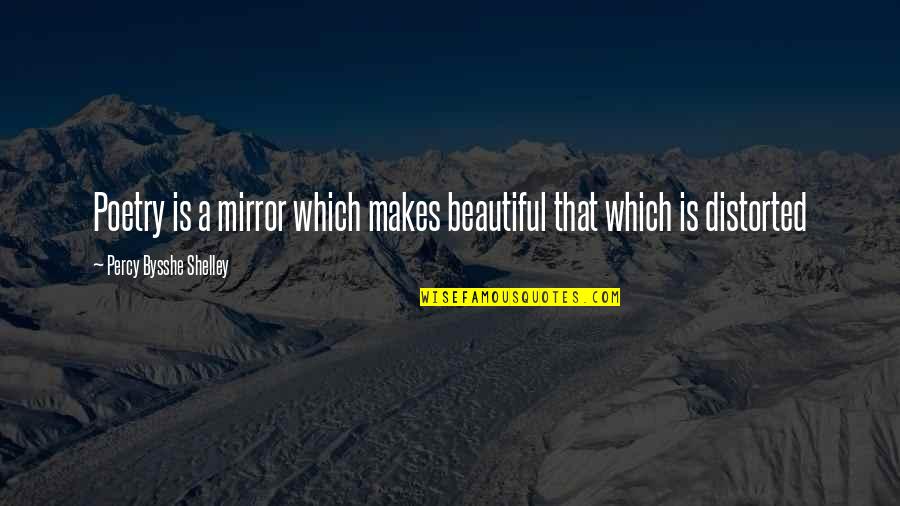 Beauty In The Mirror Quotes By Percy Bysshe Shelley: Poetry is a mirror which makes beautiful that